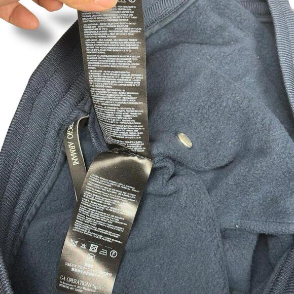 Set-GIORGIO ARMANI Cashmere-Cotton Hoodie/Sweatpants Navy Made In Italy $3500 - Picture 15 of 15